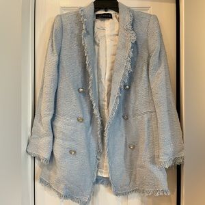 Zara blue twill blazer